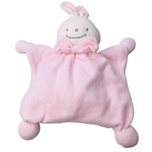 Pop Art Pink Bunny Rabbit Security Blanket Plush Stuffed Animal Baby Soft Lovey